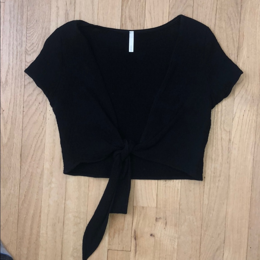 Sage Tie-Front Crop Top